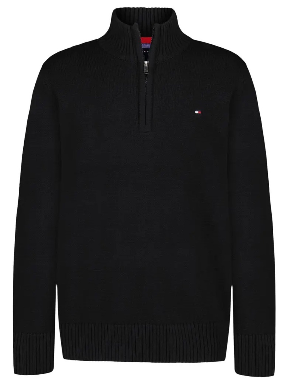 Tommy Hilfiger Men’s Black Half-Zip Knit Pullover